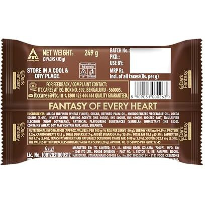 Sunfeast Dark Fantasy Choco Creme Dark Crunch with Smooth Creme, 277.5 g