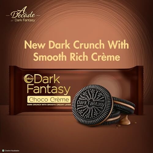 Sunfeast Dark Fantasy Choco Creme Dark Crunch with Smooth Creme, 277.5 g