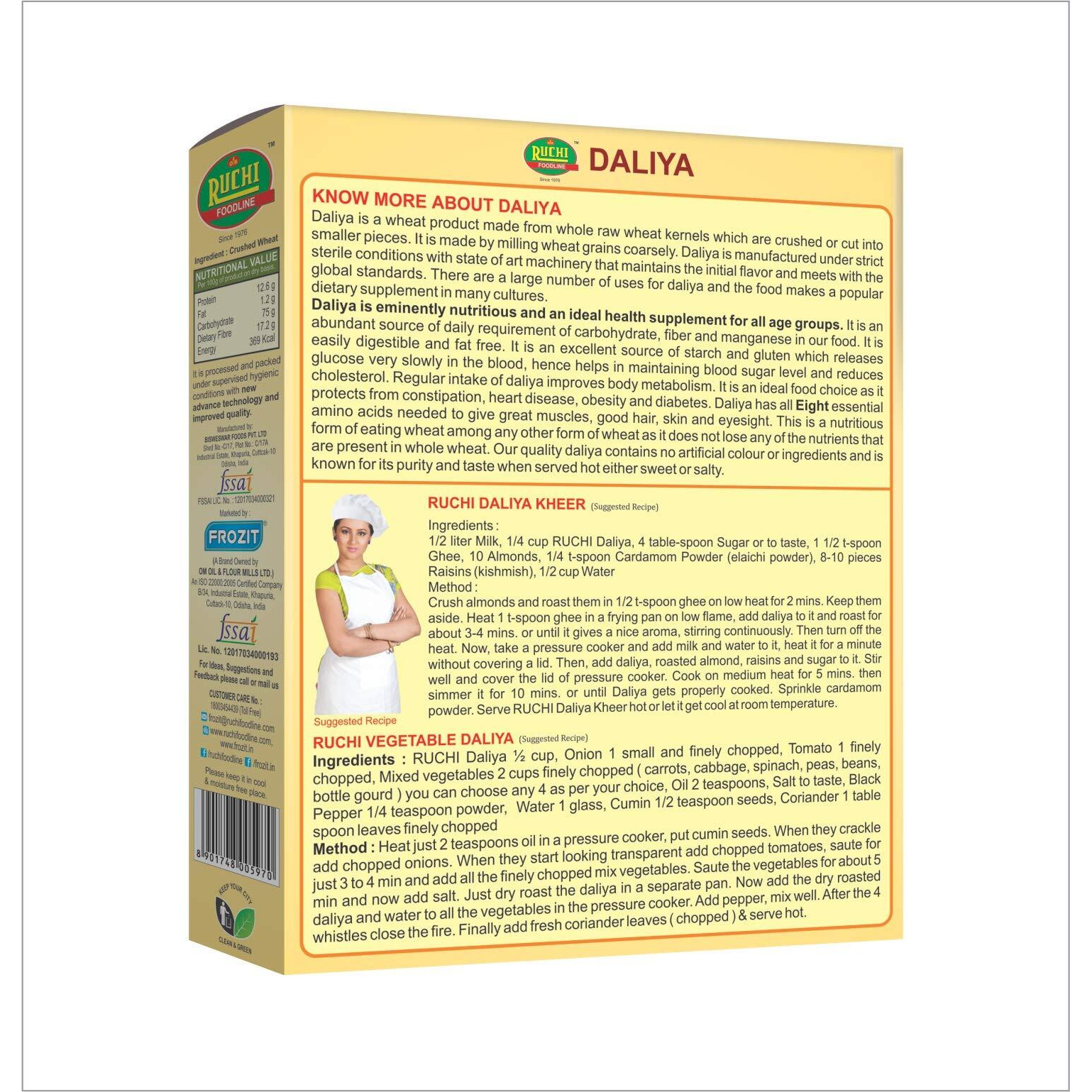 Ruchi Daliya 500Grm(Pack Of 2),999.99 Grams