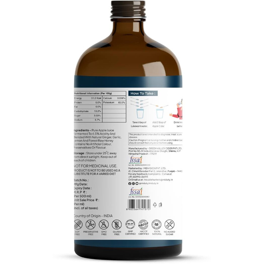 Palak Notes Natural Apple Cider Vinegar- (500 Ml)