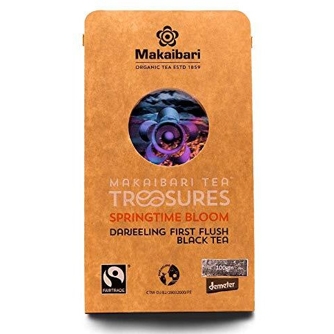 Makaibari Tea Treasures Springtime Bloom 100 Gm Loose Leaf First Flush Black Tea | USDA Organic Certified Darjeeling Black Tea|Single Estate Loose Leaf Tea | Since 1859 | 50 Cups,100 Gm