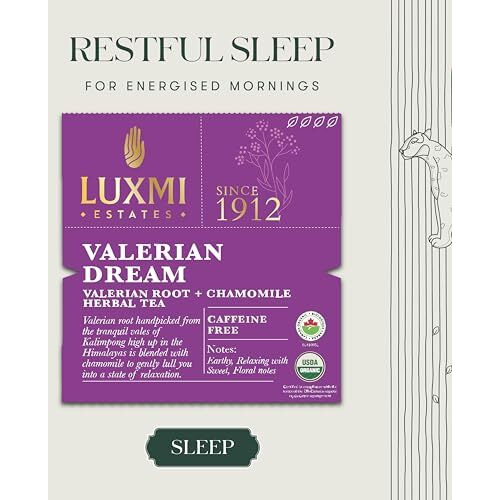 LUXMI Estates Sleep Tea With Valerian Root 25 Tea Bags (50 gram) Pack, With Chamomile, Lavender & Valerian Root |Get Better Sleep With Wellness Herbal Teas, 25 Cups