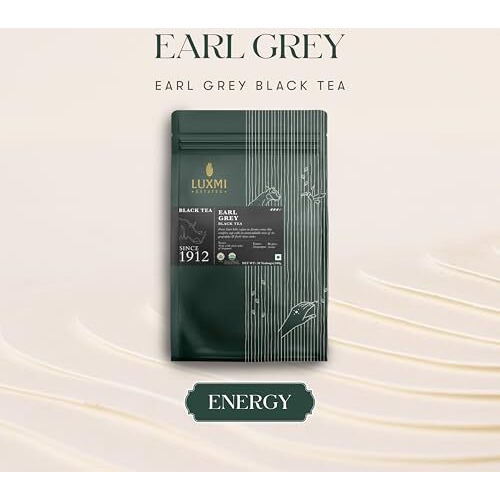 Luxmi Estates Garo Hills Organic Earl Grey Black Tea 50 Tea Bags (100gm) Pack | USDA Organic - Earl Grey Tea Bags | 100% Natural Bergamot Extracts | 50 Cups |Assam Black Tea