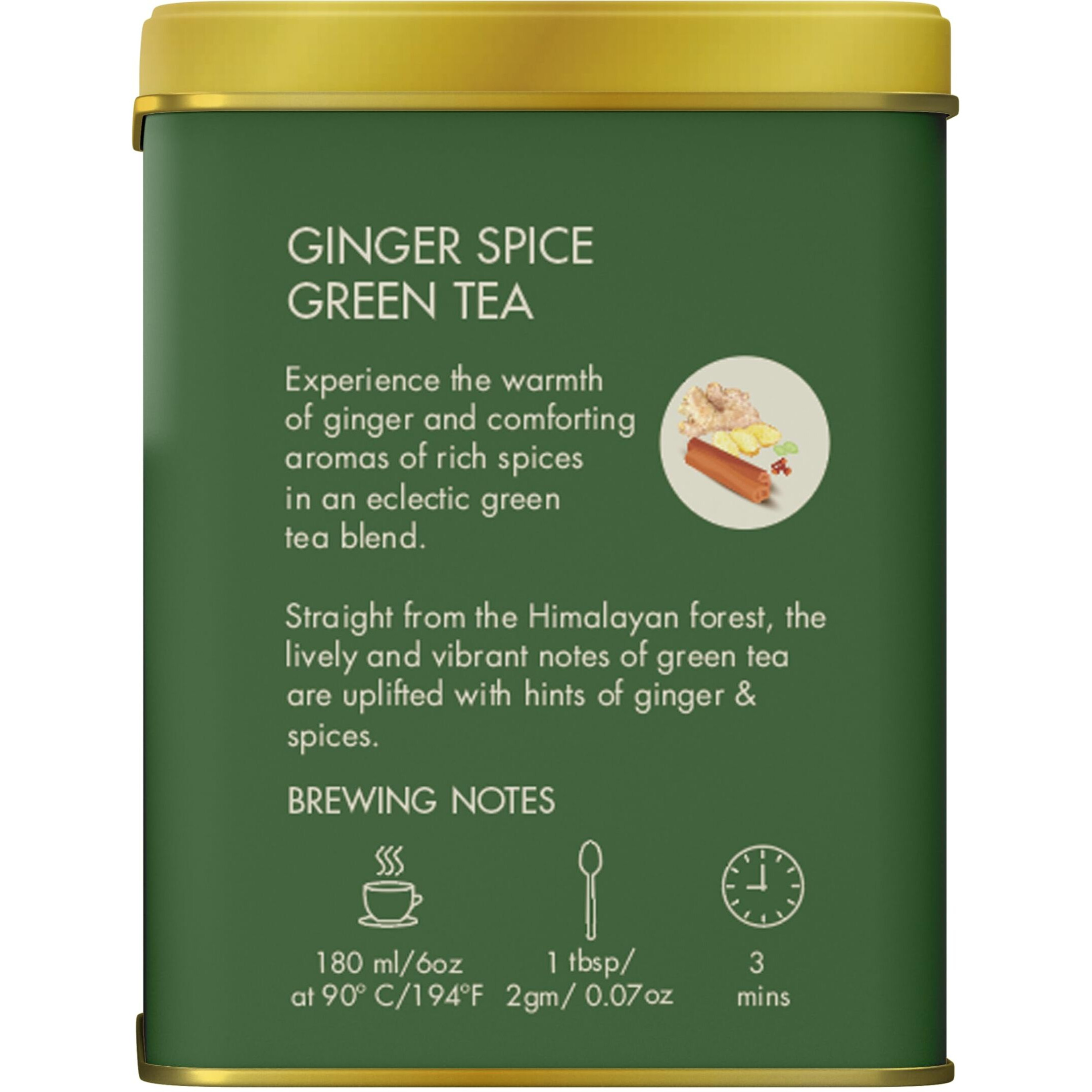 Makaibari Holiday Edition  Ginger Spice Green Tea | Usda Certified Premium Green Tea, Loose Leaves | Anti-Oxidants, Immunity Booster | Tin Caddy | 100 Gm