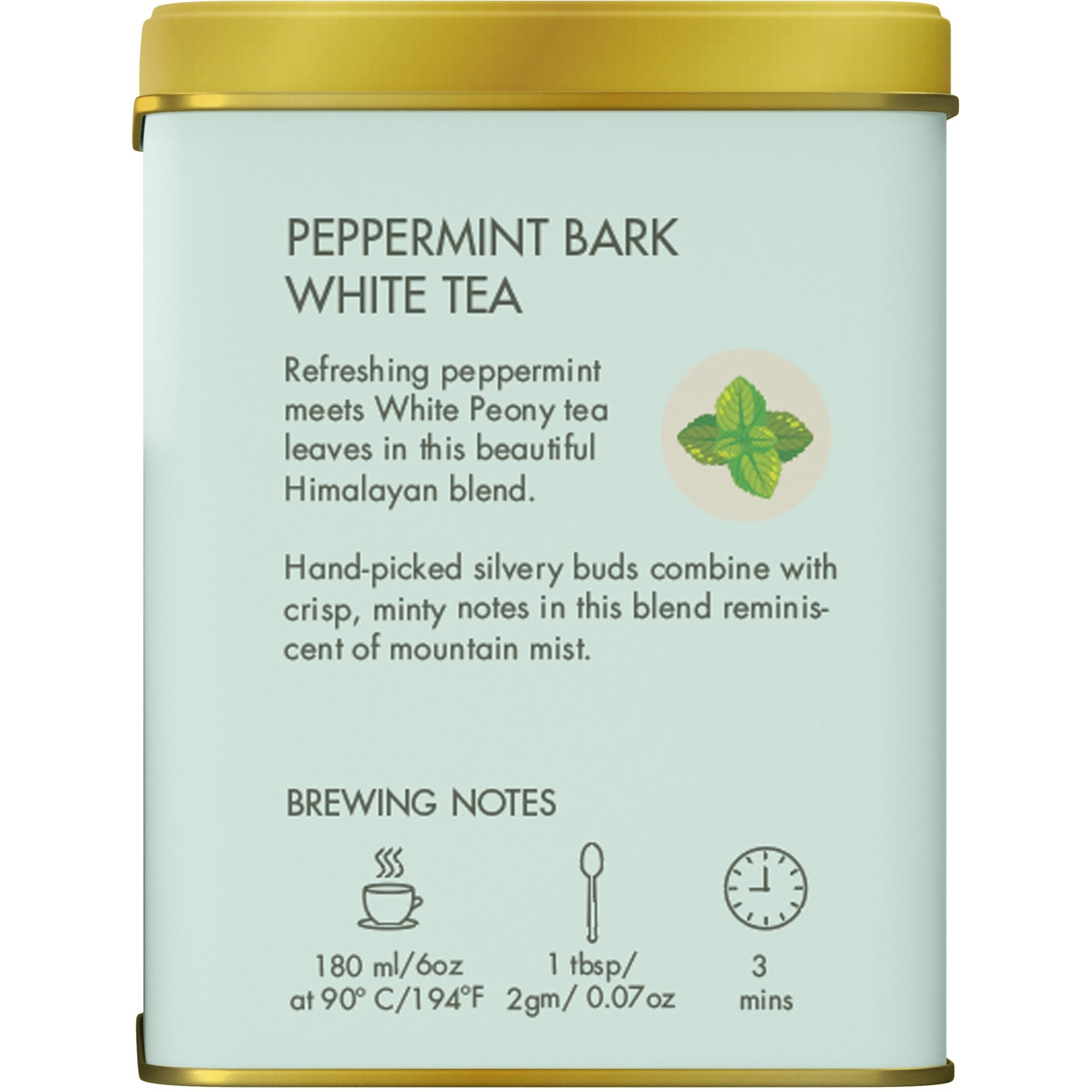 Makaibari Holiday Edition  White Peppermint Bark|Usda Certified Premium White Tea|Anti-Oxidants, Immunity Booster, Low Caffeine|Supports Healthy Skin|Tin Caddy|50Gram - Loose Leaves