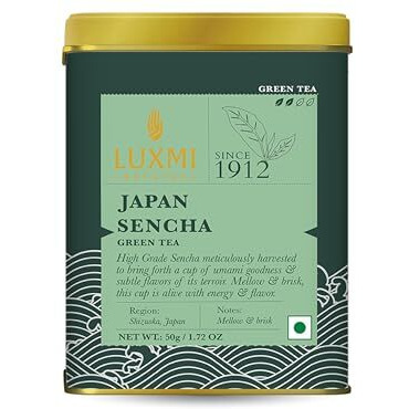 Luxmi Estates Japanese Sencha Green Tea | Authentic Japanese Sencha Tea by First Leaves | Mild, Rich & Refreshing Premium Tea, 50 Grams