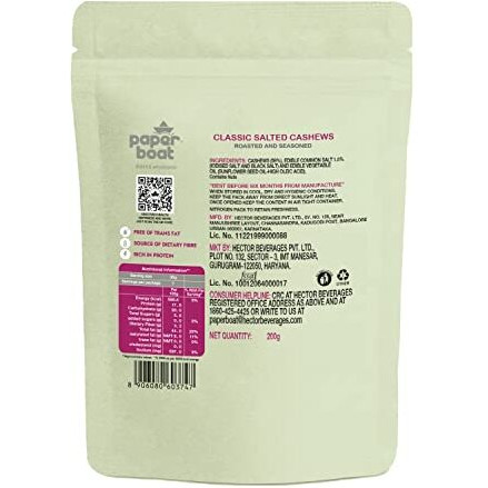 Paper Boat Classic Salted Cashews 200g | Freshly Roasted
