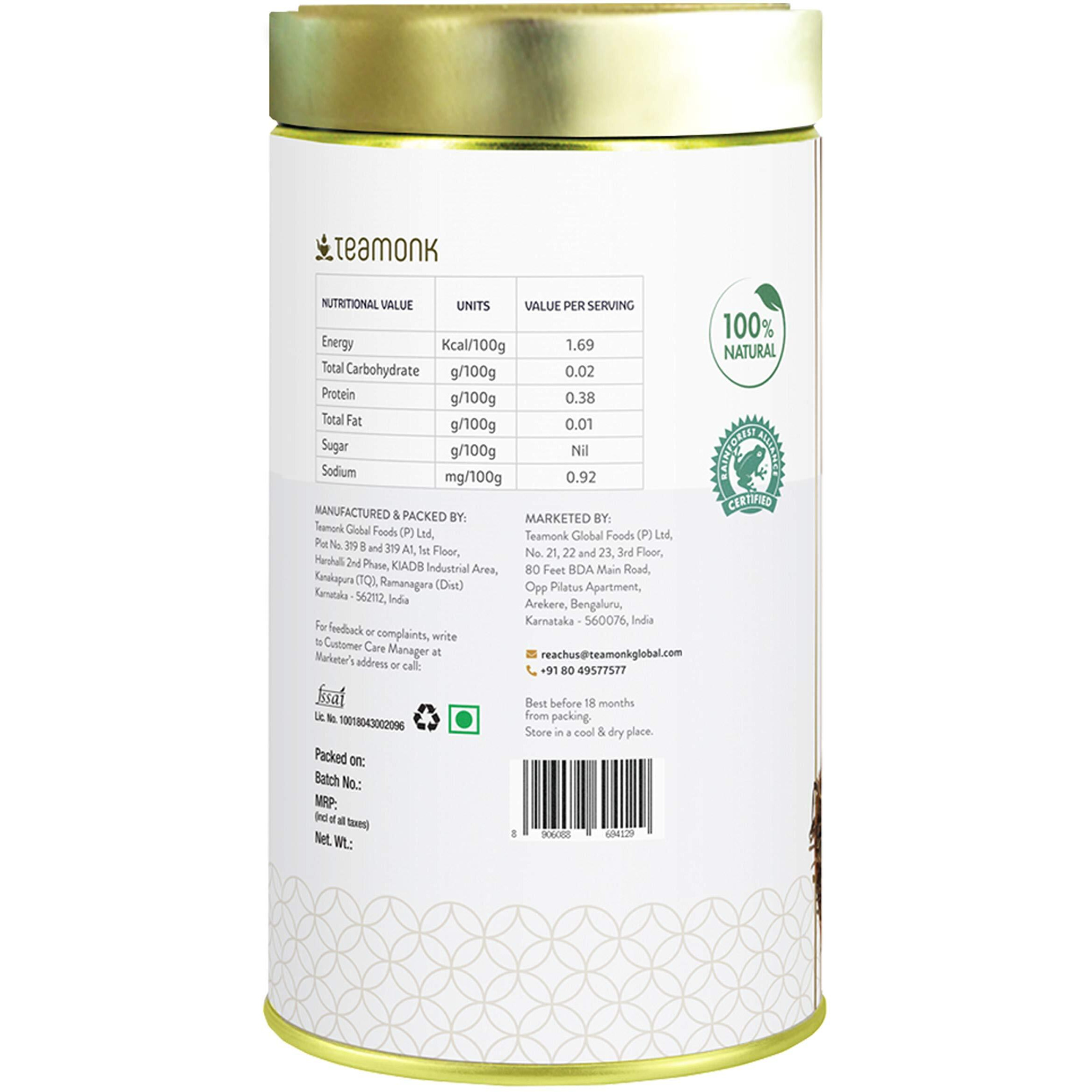 Teamonk - Tapas Oolong Tea Leaves (150Gram, 75 Cups)|Aditi Certified Organic Tea|100% Pure & Herbal Tea|No Oils, Artificial Aroma, Or Taste Enhancers|Darjeeling Tea - Loose Leave