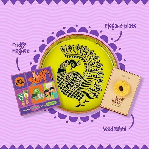 GO DESi 17-Item Rakhi Gift Hamper for Brother | Rakhi Gift for Brother | Rakhi Gift for Sister | Premium Rakhi Gift Box | Rakhi gift hamper for Brother and Sister | Rakhi with sweets | Rakhi with Gift | Rakhi Gift Hamper | Sweets gift box | Dry Fruits | Rakhi
