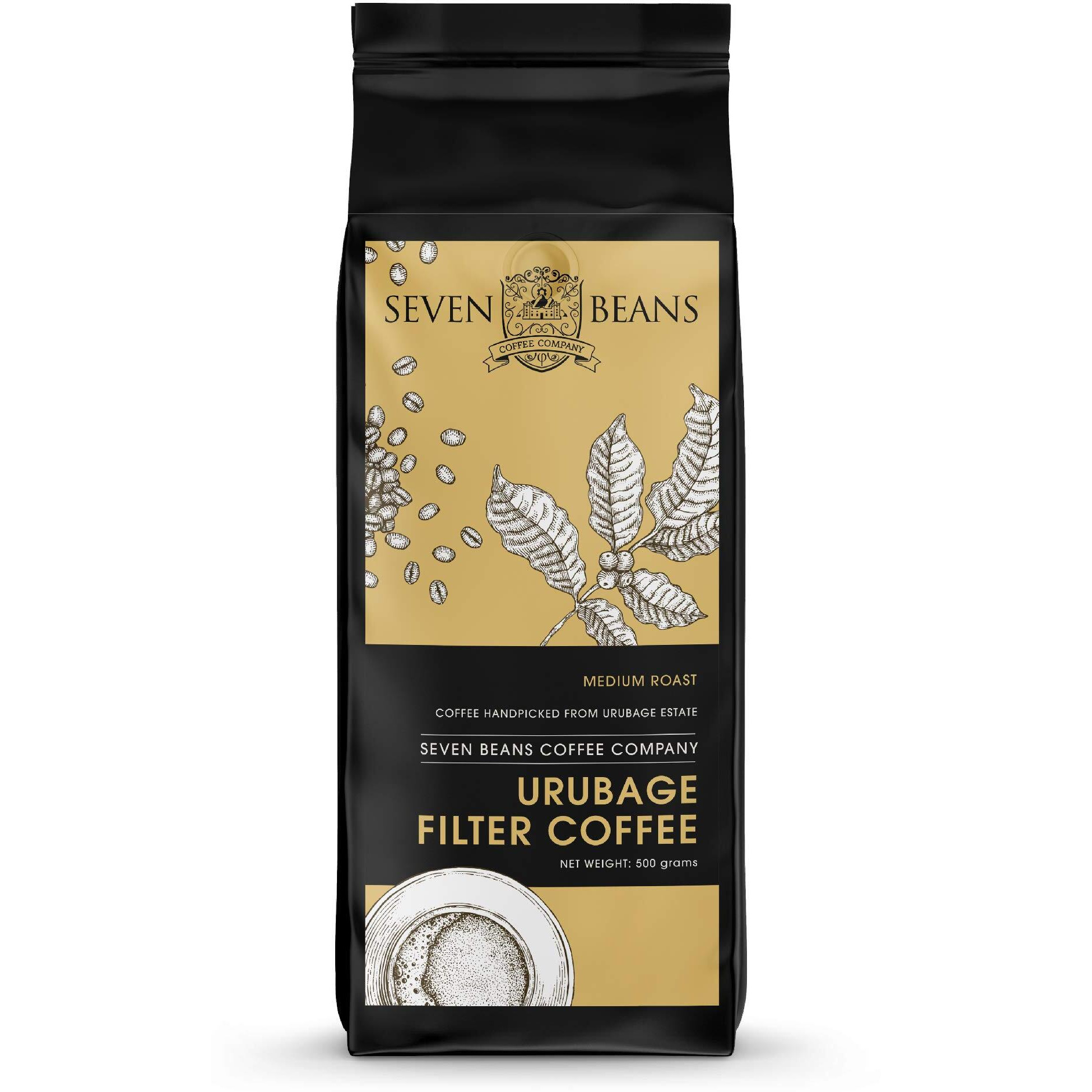 Seven Beans - URUBAGE South Indian Filter Coffee Powder - Coffee 80%, Chicory 20%,500 g (Medium Roast)