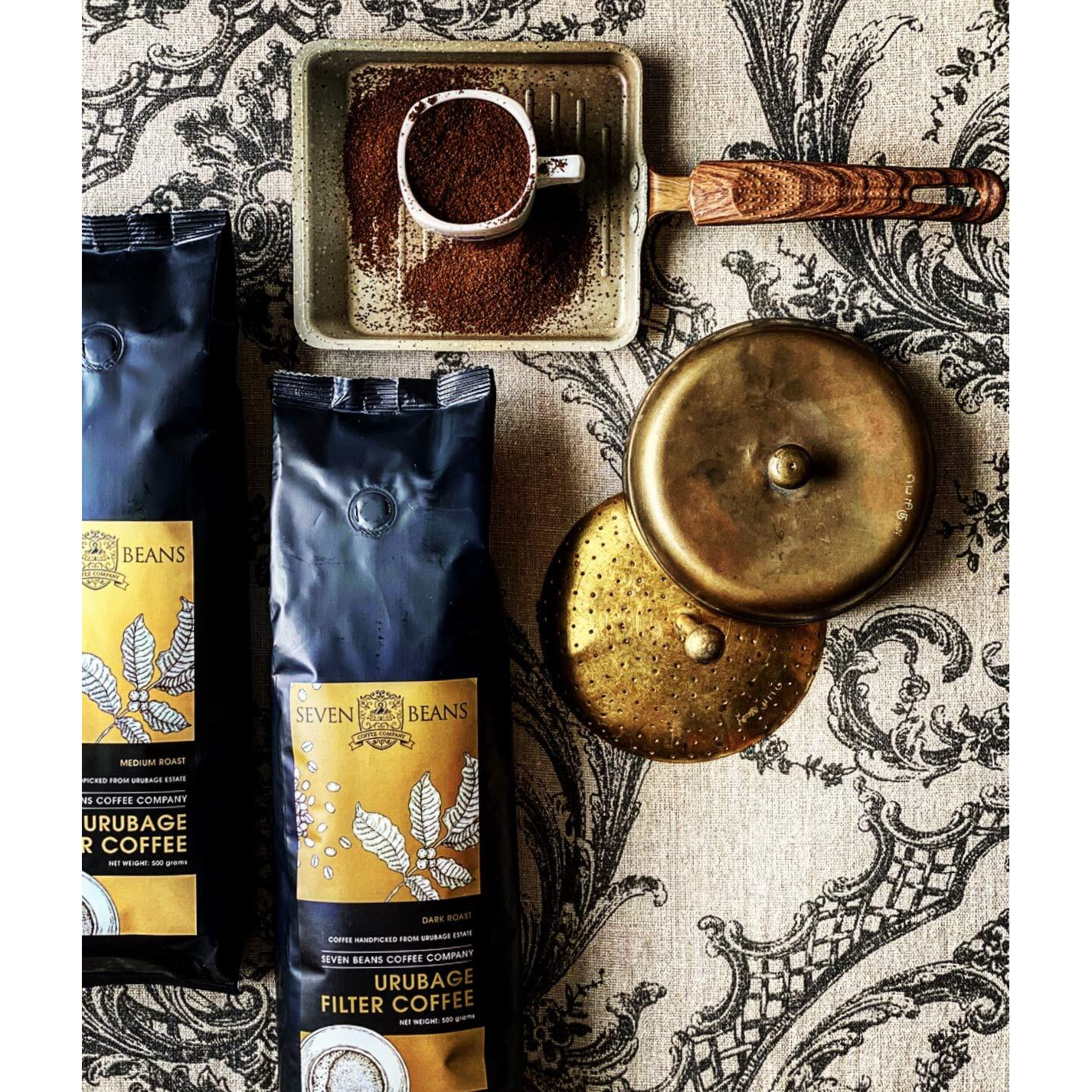 Seven Beans - URUBAGE South Indian Filter Coffee Powder - Coffee 80%, Chicory 20%,500 g (Medium Roast)