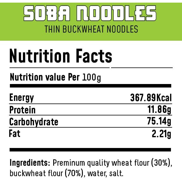 MasterChow Healthy Soba Noodles - Pack of 2 | Made with Buckwheat Flour 70% & Whole Wheat 30% | Serves 4-5 Meals - 600gms
