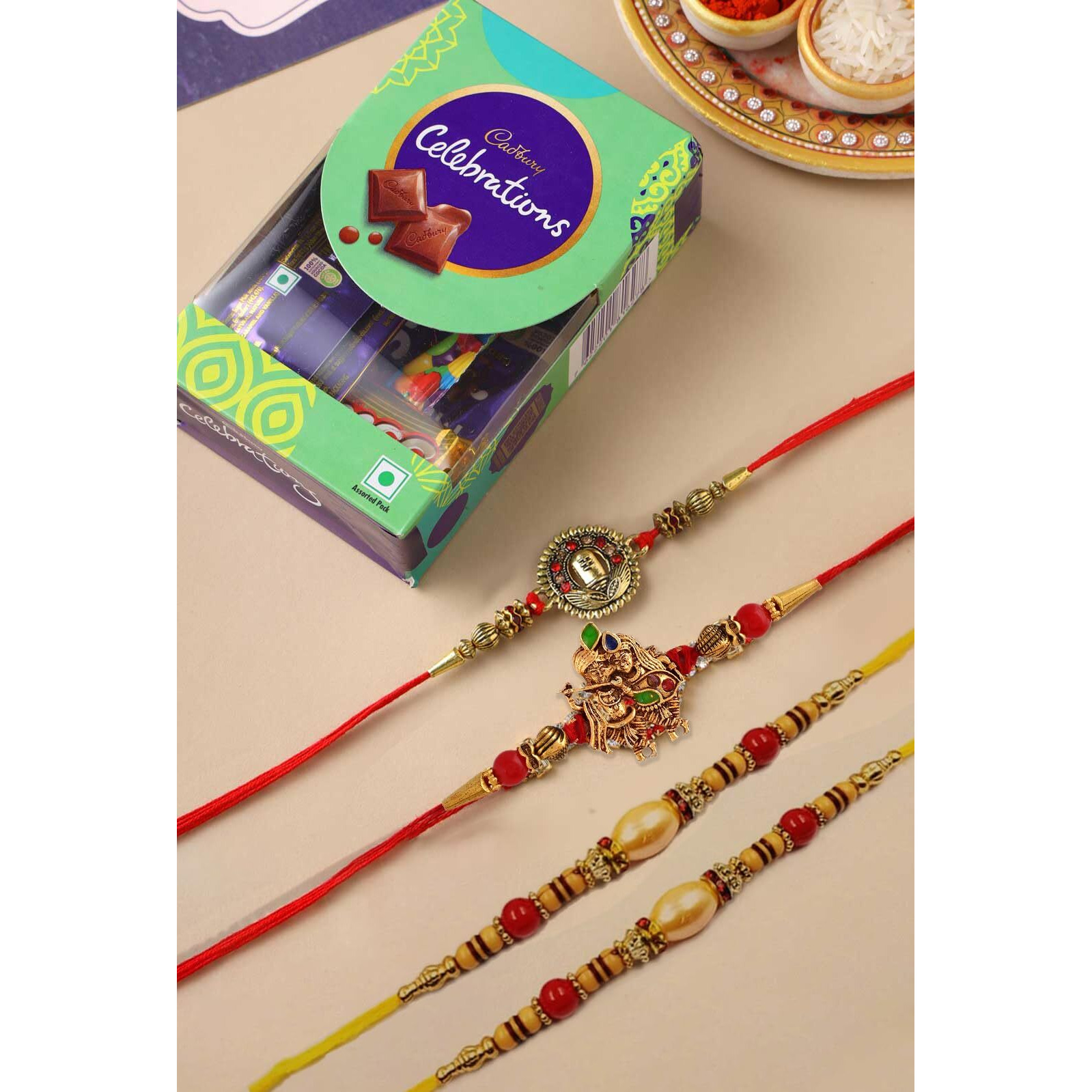 Rakhi for Brother Combo with Gift, Rakhi Gift for Brother Rakhi with Chocolate For Bhai Bhabhi Kids, Rakshabandhan Gifts for Brother with Rakhi Rakhi Set of 4