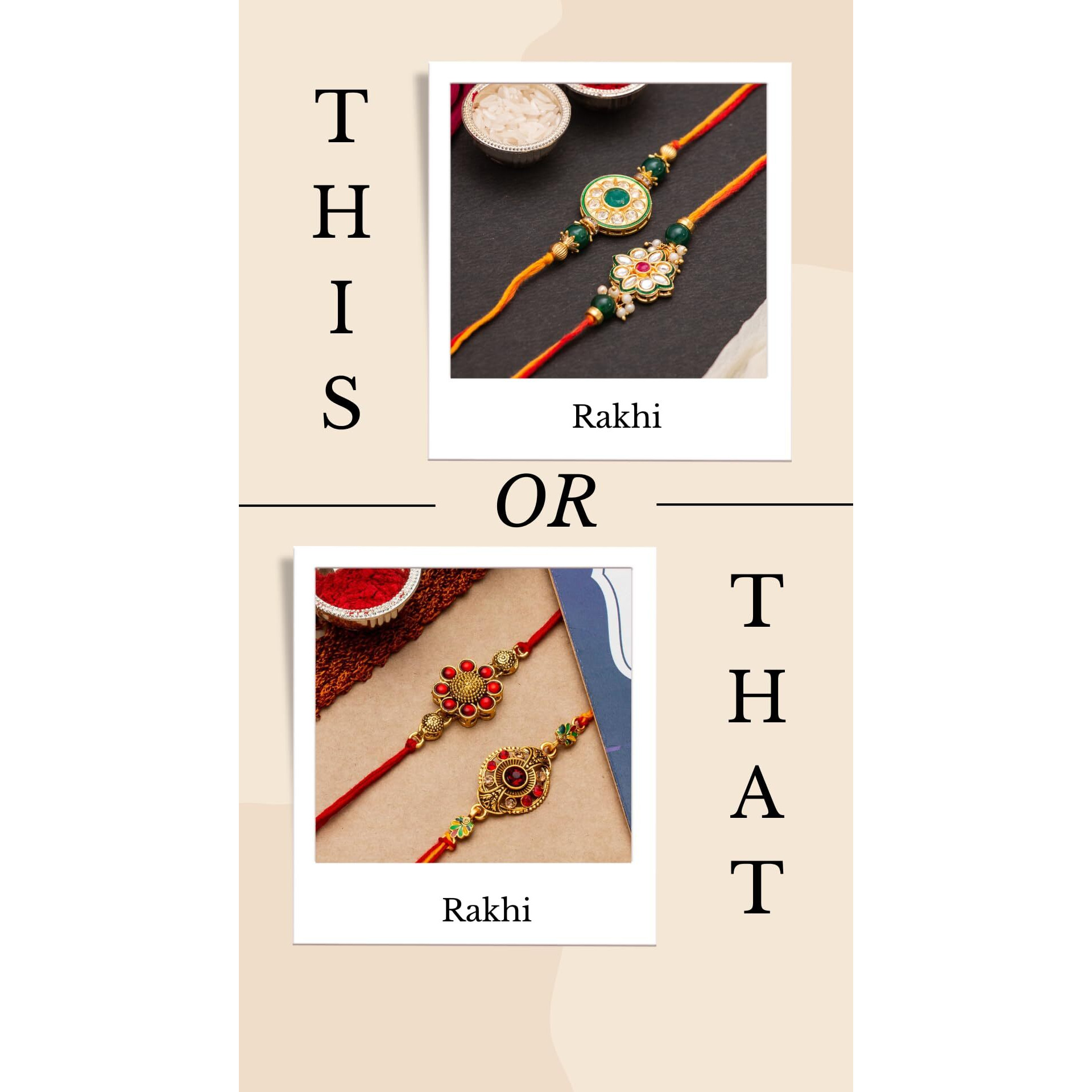 Combo of 2 Rakhi for Brother with Cadbury Chocolate Gifts Combo Set, Brother Rakhi Set, Cadbury Rakshabandhan Bhai Bhabhi Hamper Greeting Card, Set of 2 Rakhi