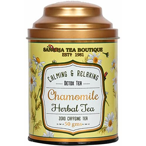 SAN-CHA Tea Boutique,Chamomile Tea,Pure Chamomile Flowers,50G Loose Leaf Tea,Caffeine Free Herbal Tea,Good Sleep Tea,Stress Relief Tea,Bedtime Tea,0.1 Kg