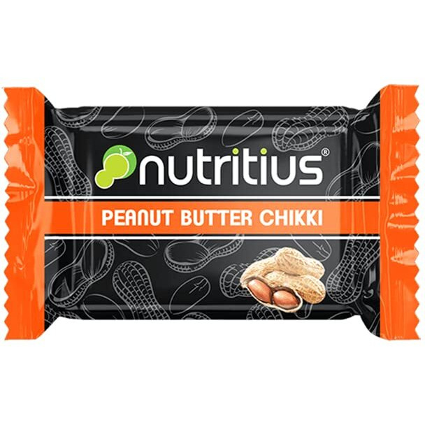 Nutritius Peanut Butter Chikki, (Pack Of 6) | Peanut | No Preservative Colour Or Flavours, 120Gram