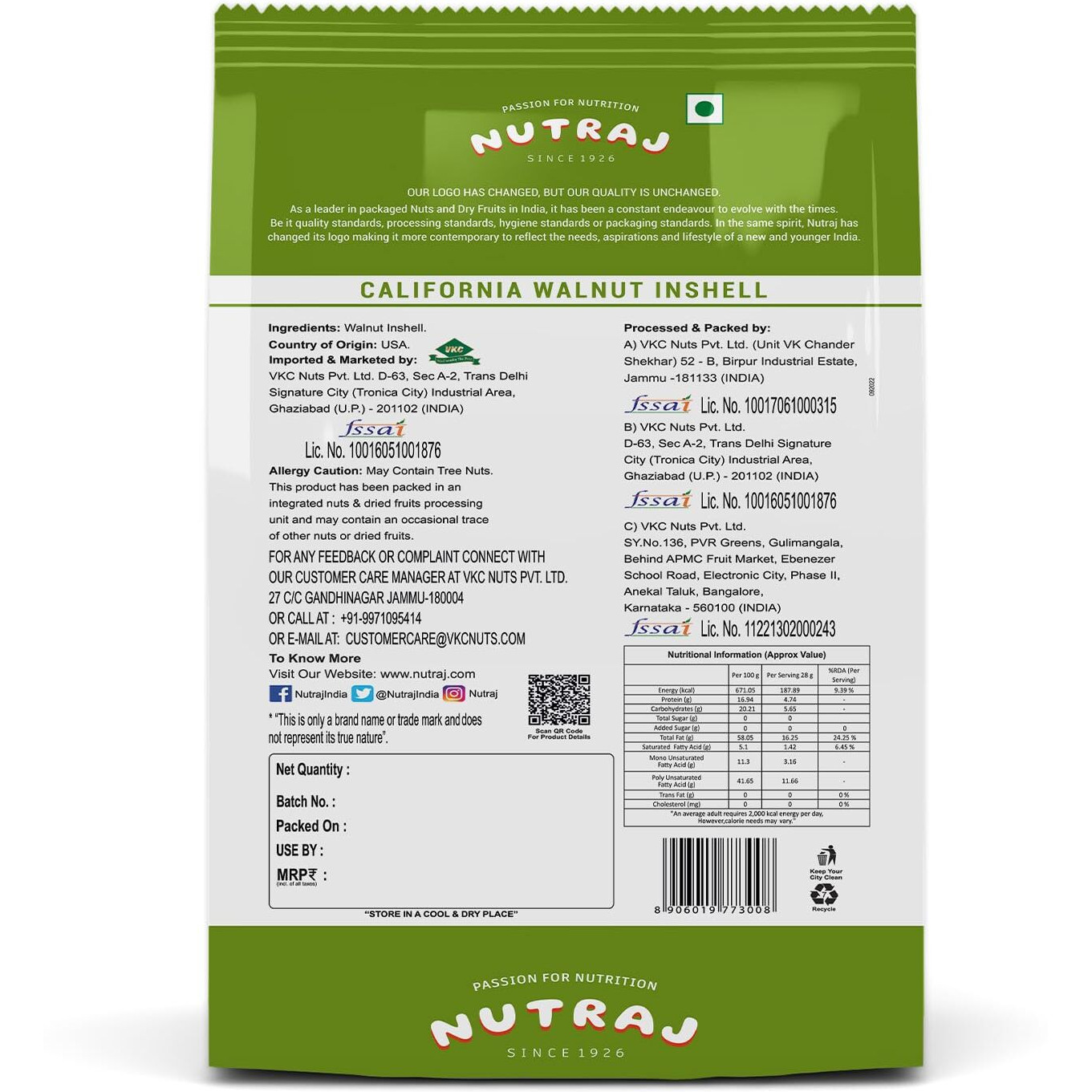 Nutraj California Inshell Walnuts 1kg (500g X 2) | Latest Crop Inshell Walnut | Raw Akhrot | Delicious & Crunchy Walnut