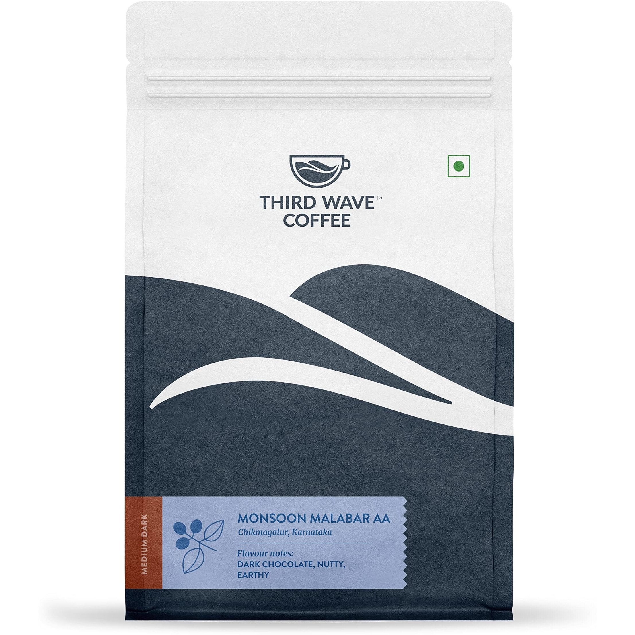 THIRD WAVE COFFEE ROASTERS Monsoon Malabar Aa, 100% Arabica Coffee, Medium Dark Roast, 250Gm Packet) (Cold Brew/French Press)