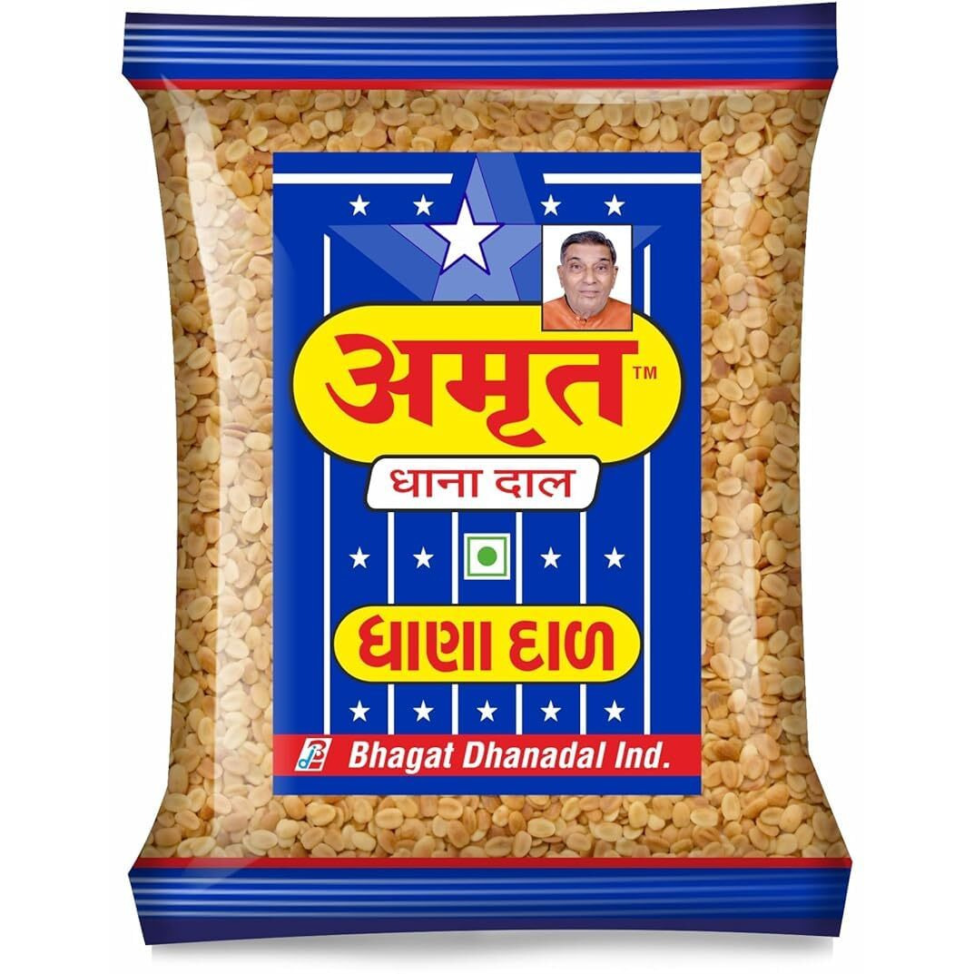 AMRUT Dhanadal - (200gm x 4  800g) (Pack Of 4) / Salty Coriander Seeds/Dhana Dal/Coriander Split Roasted Seeds/Mukhvas, Mouth Freshener
