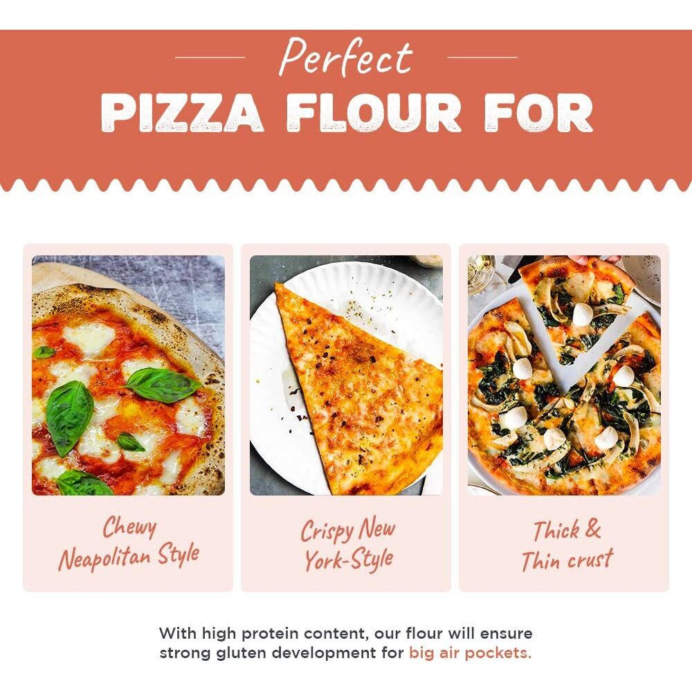 Raw Himalayas 00 Pizza Flour (10 Kg), Unbleached | Neapolitan | New York-Style | Pizza Fritta | Sicilian | Thin Crust | High Protein | Himalayan flour