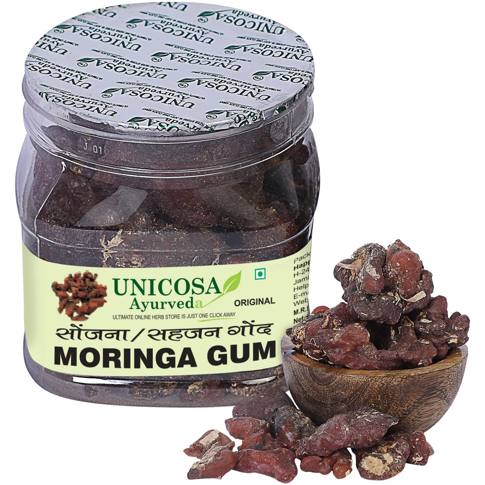 UNICOSA Ayurveda Natural & Organic Gond Moringa 100gm Natural & Organic Moringa Gum (100g), Moringa Gond | Gond Sonjana | Gondh Sahjan | Moringa Oleifera