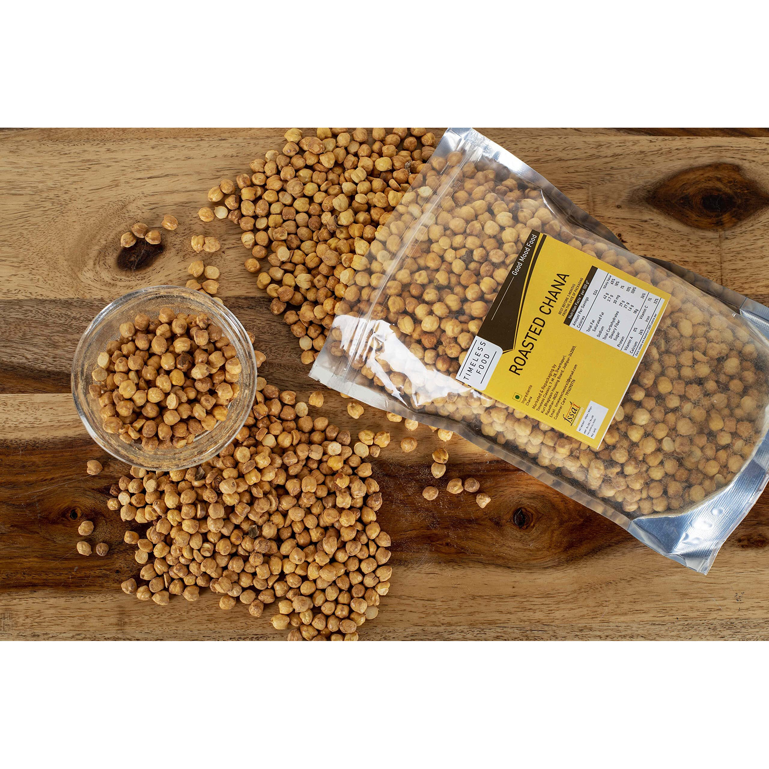 Timeless Food  Roasted Chana Without Skin | Bhuna Chana | Roasted Chickpeas (400 GM)