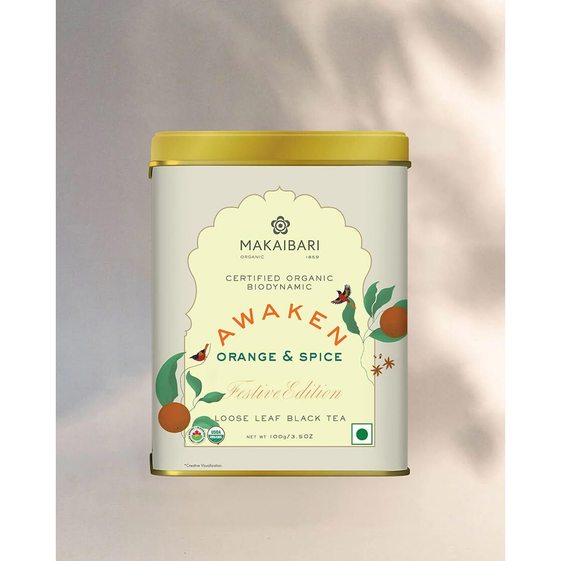 Makaibari Festive Pack Trio Assortment Awaken + Evoke + Revere|New Years Gift Box|Christmas Gift Hamper|Usda Certified Darjeeling Tea|Anti-Oxidants,Immunity Booster|Tin Caddy|100 Gram X 3,Green Tea