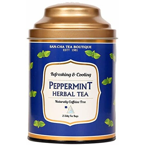 Sancha Tea Boutique, Peppermint Tea, 25 Pyramid Tea Bags, Pure Mint Tea Bags, Caffeine Free Herbal Tea, Pcos Herbal Tea - 25 Gm