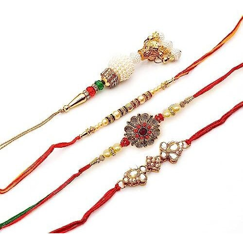 Bhaiya Bhabhi Rakhi Combo with Chocolate, Rakhi for brother with chocolate Gifts Combo Set, Cadbury and Rakshabandhan Bhai Bhabhi Hamper Greeting Card, Set of 2 Rakhi gift