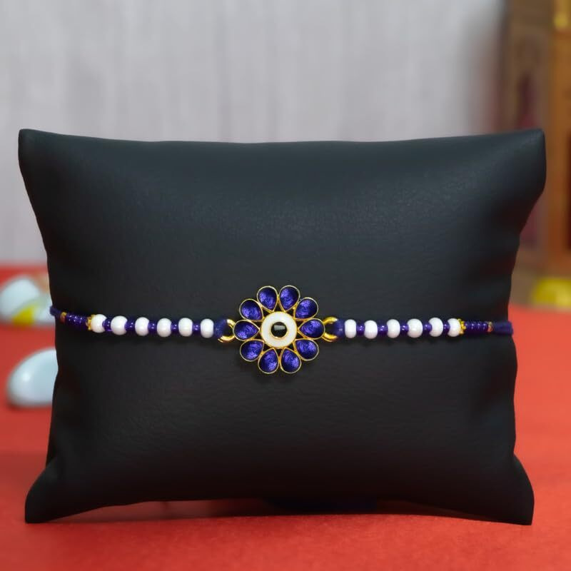 Canton Rakhi With Chocolate Gift Combo, Pack of 3 Designer Rakhi For Brother With Chocolate Gift, Roli & Greeting Card (Design-3, Rakhi With Cadbury)