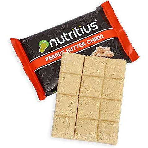 Nutritius Peanut Butter Premium Soft Chikki 120 gram (Pack Of 12) + 1 Free Surprise Chikki (26G) | Peanut | No Preservative Colour Or Flavours