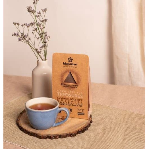 Makaibari Tea Treasures Summer Solstice Muscatel Tea Bags| Organic Darjeeling Second Flush Whole Leaf Black Tea | USDA Certified Premium Black Tea | 25 Tea Bags | 50 gm