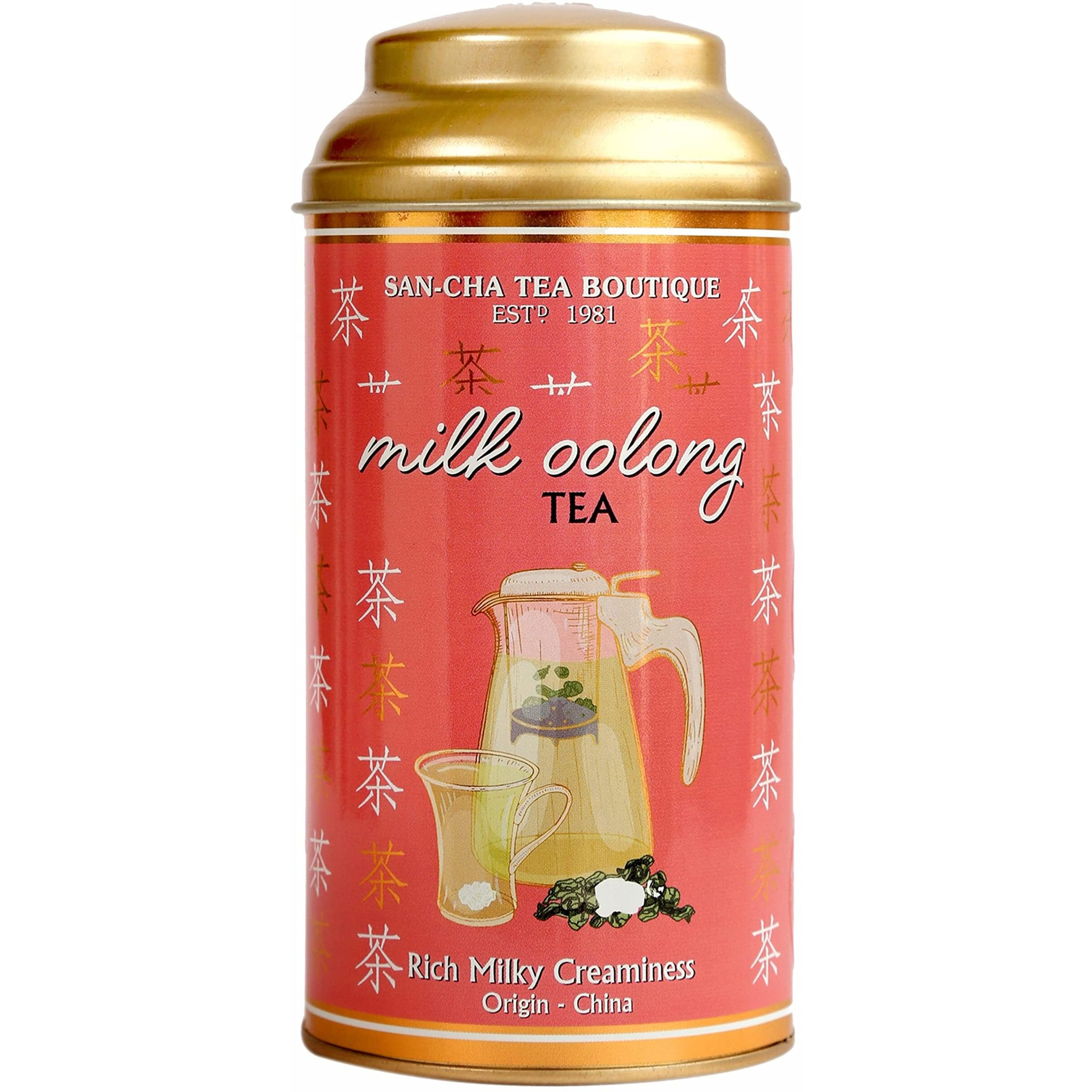 SAN-CHA Tea Boutique, Milk Oolong Tea (50Cups+), Chinese Oolong Tea, Rich Milky Flavour, Semi Fermented Tea, Harvested In China, Pure Leaf Tea, 50 grams