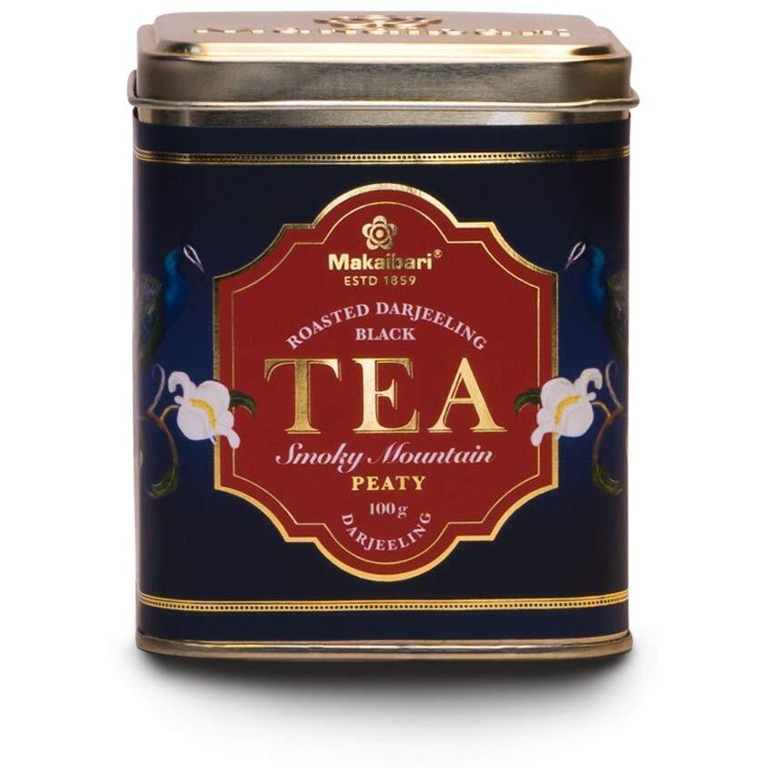 Makaibari Smoky Mountain, Roasted Darjeeling Loose-Leaf Black Tea, 100 Grams Whole Leaf Tin Caddy (Pack of 2) | 100% Darjeeling Long Leaf Tea | Darjeeling Black Tea