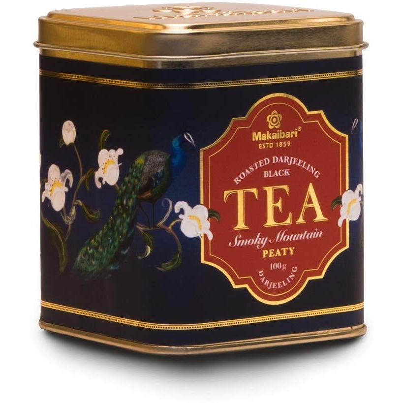 Makaibari Smoky Mountain, Roasted Darjeeling Loose-Leaf Black Tea, 100 Grams Whole Leaf Tin Caddy (Pack of 2) | 100% Darjeeling Long Leaf Tea | Darjeeling Black Tea