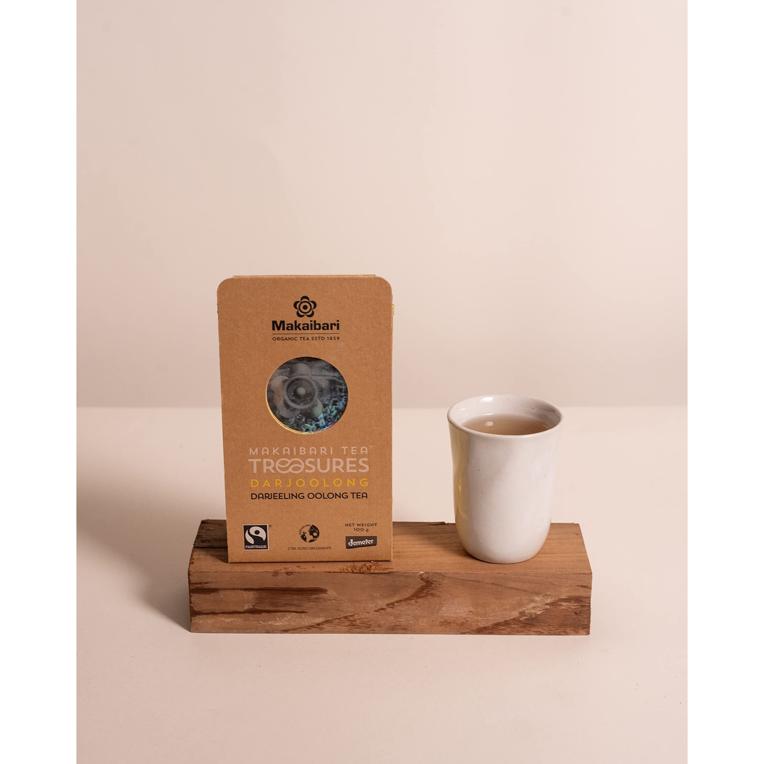 Makaibari Tea Treasures Darjoolong Tea | USDA Certified Organic Darjeeling Tea | 100% Natural Detox Tea | Semi-Fermented Oolong Whole Loose Leaf |100 Grams