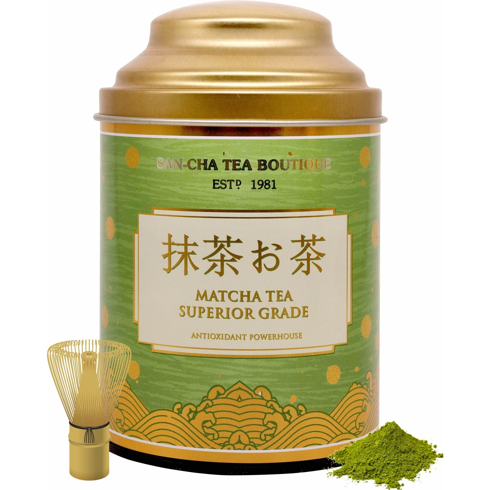 SAN-CHA Tea Boutique, Superior Matcha Green Tea, Authentic Japanese Matcha Green Tea Powder, 50 Gm (25 Servings), Detox, Real Umami Flavour, Sourced From Uji-Kyoto, Japan