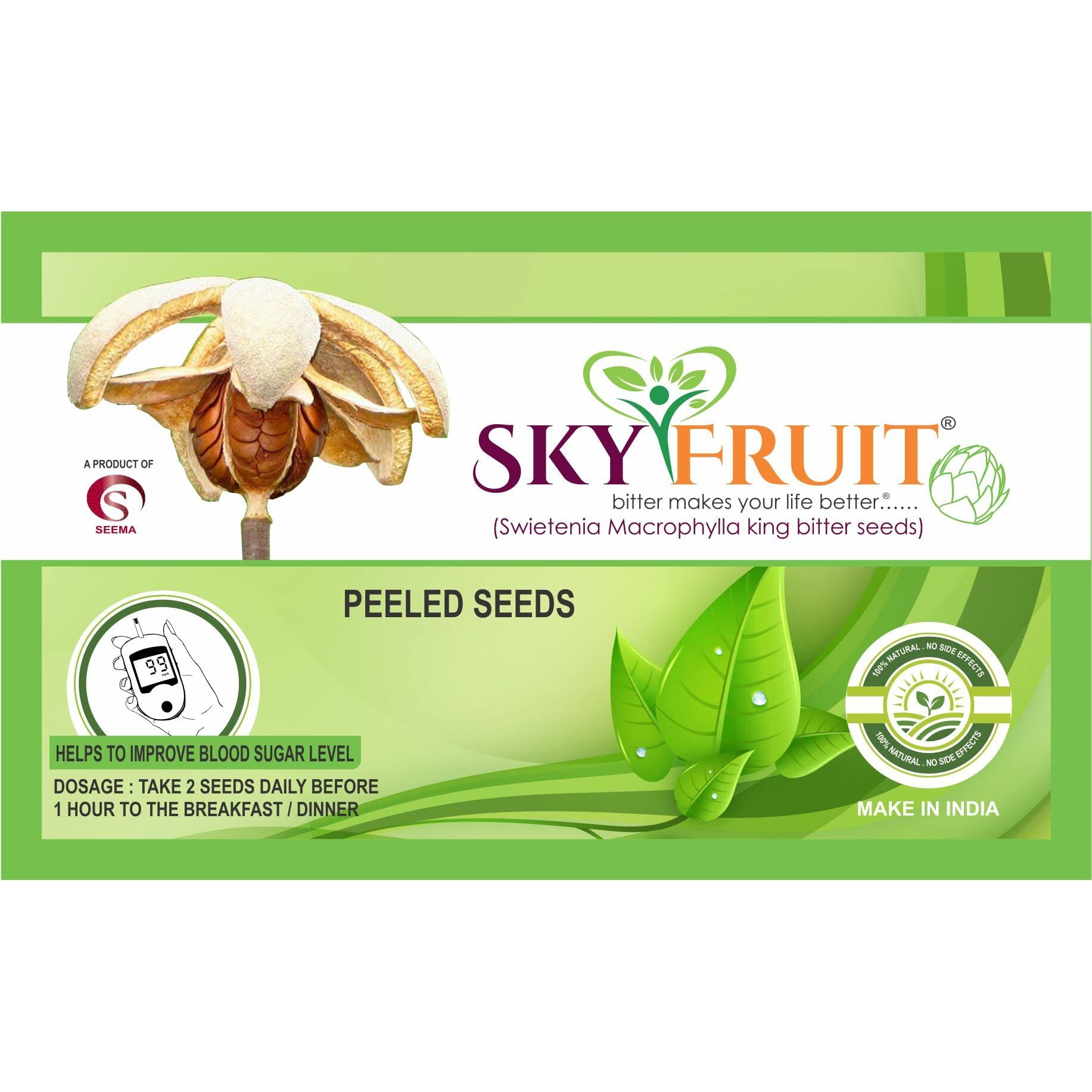Sky Fruit Peeled | Kadwa Badam (Bitter Almonds) Quality Seeds - 30 gm || Pack of 1