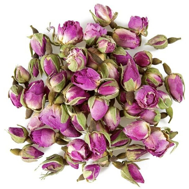 SAN-CHA Tea Boutique, Rose Buds Tea, Rich In Vit- C, Natural & Sundried Rose Buds, Caffeine Free Tea, Herbal Tea, Rose Buds,Loose Leaves - 50 Gm