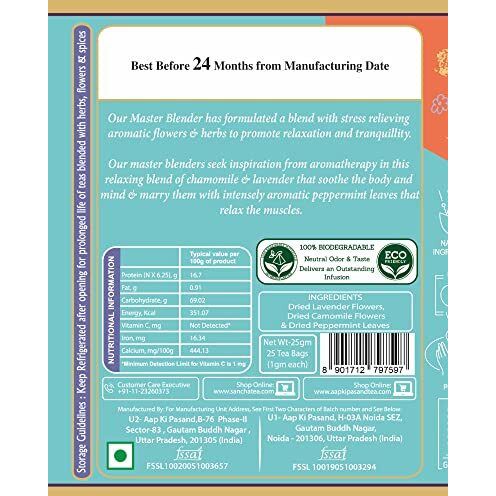Sancha Tea Boutique,Stress Relief Bundle Caffeine free Herbal Tea, Stress Relief Tea, Chamomile Tea, Peppermint Tea,100% Biodegradable Tea Bags, Tea Assortment, Value Pack