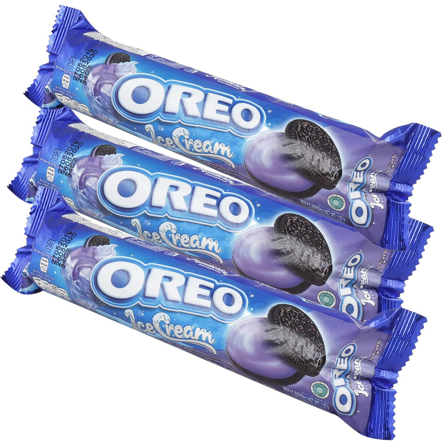 Oreo Chocolate Creme Cookies 137gm (Pack of 3) (Icecream Blueberry)