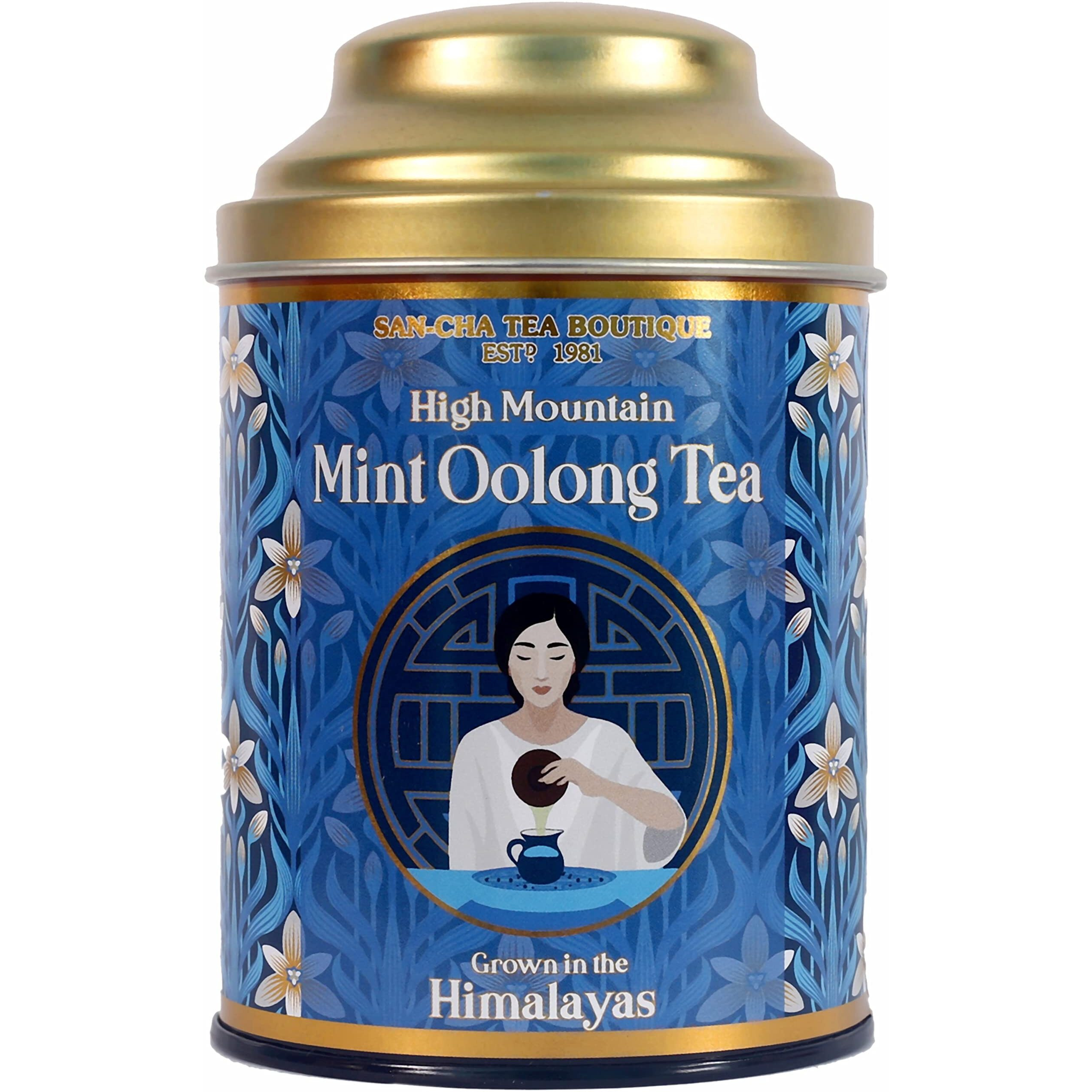 SAN-CHA Tea Boutique| Mint Oolong Tea| High Mountain Oolong Tea|150 Cups+|Himalayan Tea| Semi Fermented Tea Leaves, 2 Gram