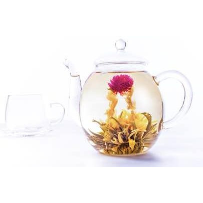 SAN-CHA Tea Boutique, Dragon Lily Blooming Tea, Flowering Tea, Ornamental Tea, Hand Woven, Osmanthus & Lily Flower Tea, Blooming Tea Flower, Green Tea, 190 Gram