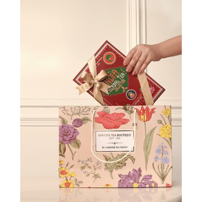 Sancha Tea Boutique India Herbal Tea Collection, Tea Gift Box, Tea Assortment, Tea for Good Sleep, Stress Relief Tea, Memory Boost & Mind Relaxation Tea, Tea For digestion, 200gm Loose Leaf Teas
