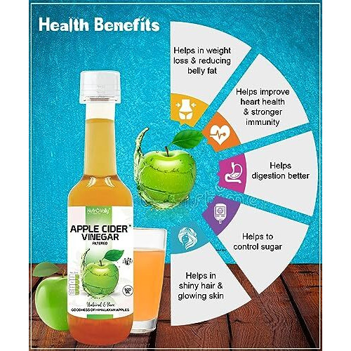 NutroVally Apple Cider Vinegar for Weight Loss | Natural Himalayan Apples | Digestion Booster Filtered ACV (500 ml (Pack of 1))