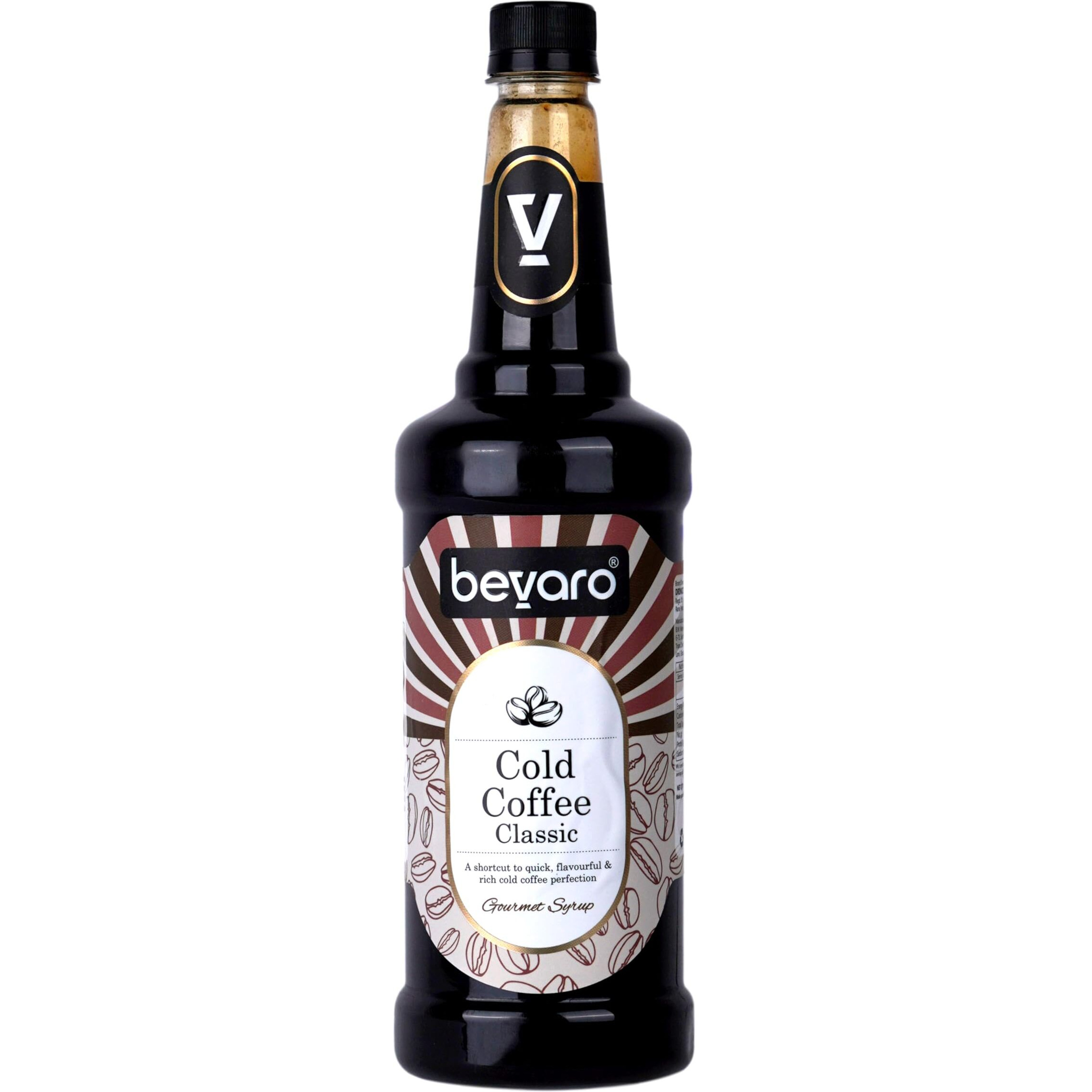 Bevaro Cold Coffee Classic Syrup|Rich Coffee Concentrate Syrup| Suitable For Cold Coffee,Ice Cream, Dessert and other Beverages 1000 ml