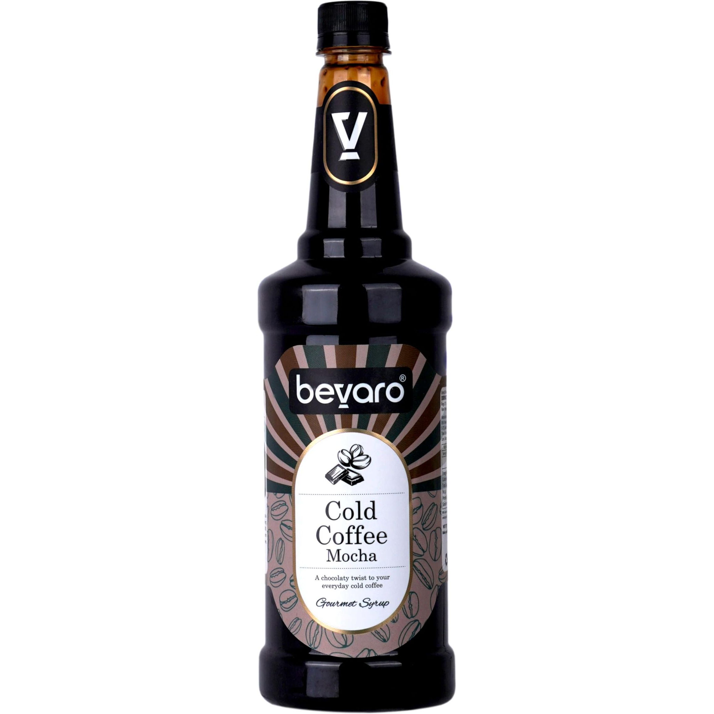 Bevaro Cold Coffee Mocha Syrup| Chocolate Coffee Concentrate Syrup |Suitable For Cold Coffee, Ice Cream, Dessert and other Beverages 1000 ml