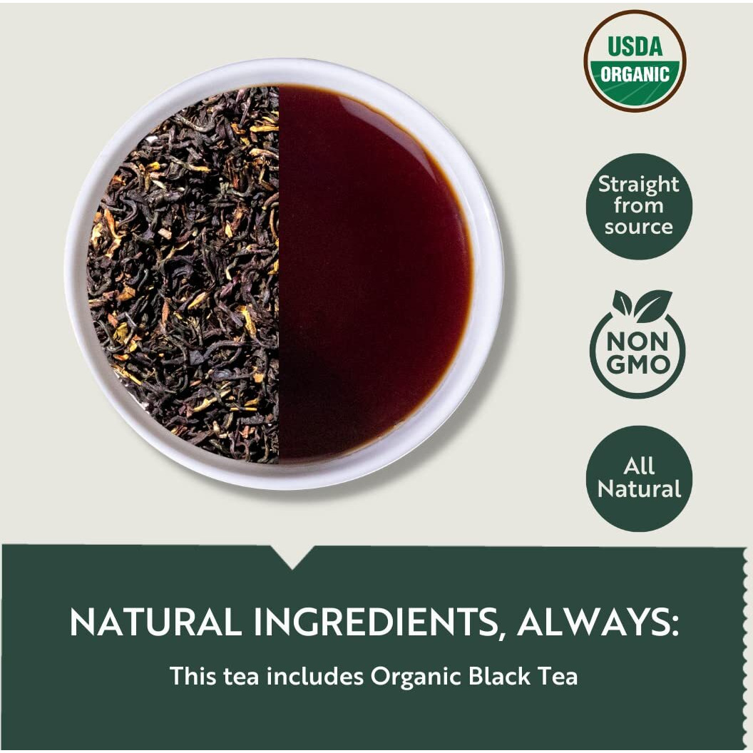 LUXMI Estates - Black Tea Energy Variety Tea Pack (2 Pack) - With Masala Chai & English Breakfast | Caffeinated Assam Black Tea | Smooth, Flavourful, Robust | 50 Organic Black Tea Bags - 0.1 Kg