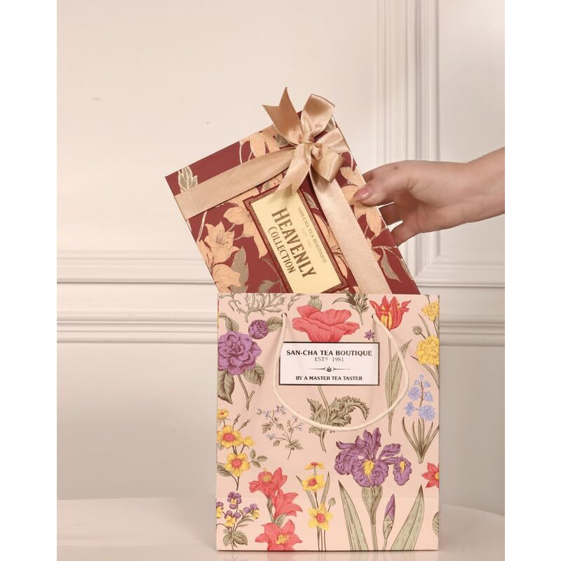 Sancha Tea Boutique Heavenly Collection, Tea Gift Box, Cinnamon Green Tea & Moroccan Mint Green Tea, Loose Leaf Tea, Tea Assortment, Detox Green Tea, Gift of Health