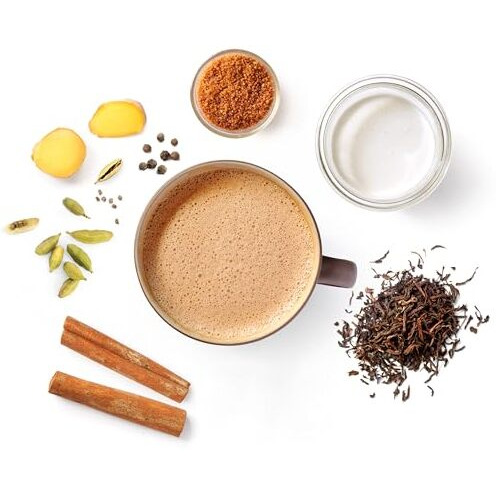 SAN-CHA Tea Boutique, Masala Chai Tea Bags, 25 Pyramid Tea Bags, Real Ginger/Cinnamon/Cardamom, Chai Patti, Chai Masala, Spiced Tea, Tea Masala, Adrak Chai, 100 Gm